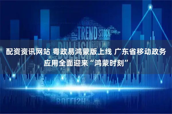 配资资讯网站 粤政易鸿蒙版上线 广东省移动政务应用全面迎来“鸿蒙时刻”
